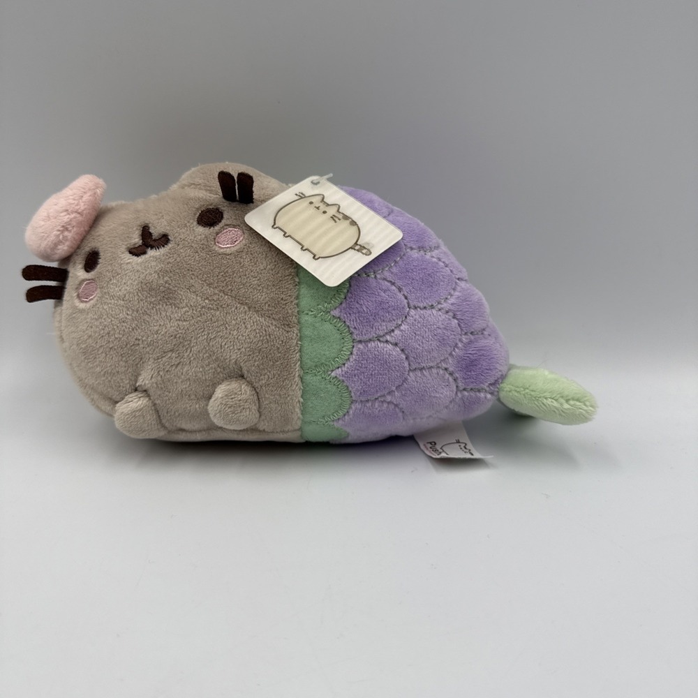 New with Tags-Gund Pusheen Mermaid Cat 7-Inch Plush Pink Shell Cute Rare